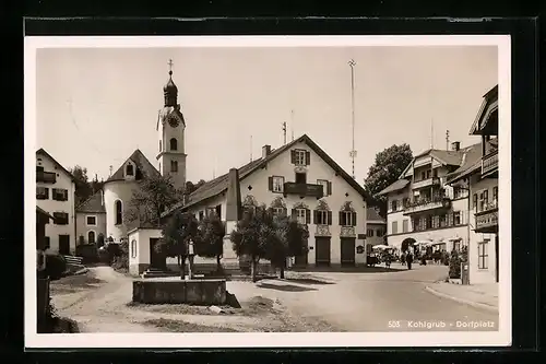 AK Kohlgrub, Dorfplatz mit Kirche