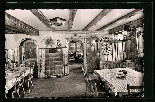 AK Strümpfelbach i. R., Gasthaus-Metzgerei zum Gretle H. Borst, Innenansicht