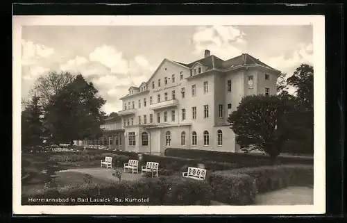 AK Bad Lausick /Sa., Hermannsbad, Kurhotel mit Anlagen