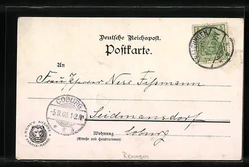 AK Remagen, Apollinaris-Kirche mit Mauer