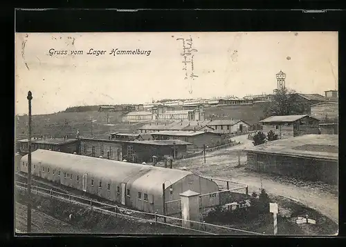 AK Lager Hammelburg, Ortsansicht aus der Vogelschau