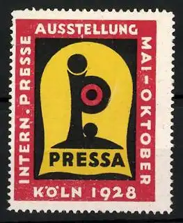 Reklamemarke Köln, Intern. Presse-Ausstellung Pressa 1928, Messelogo
