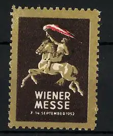 Reklamemarke Wien, Wiener Messe 1952, Reiter mit Fackel