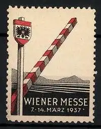 Reklamemarke Wien, Wiener Messe 1937, Schranke und Wappen