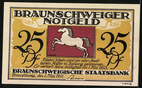 Notgeld Bad Harzburg 1921, 25 Pfennig, Kurhaus mit Gästen