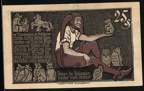 Notgeld Braunschweig 1921, 25 Pfennig, Till Eulenspiegel