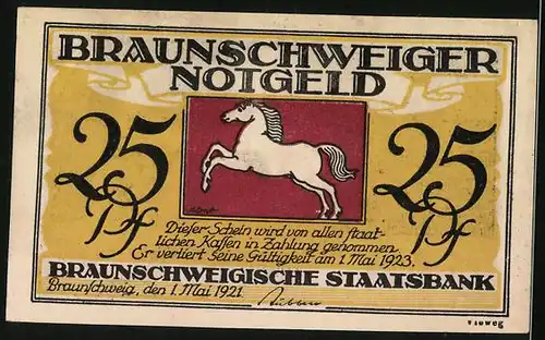 Notgeld Braunschweig 1921, 25 Pfennig, Till Eulenspiegel