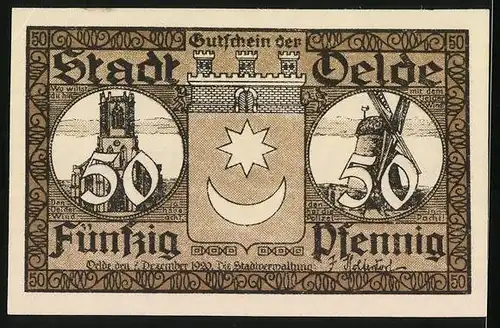 Notgeld Oelde 1920, 50 Pfennig, Oelder Pfingstenkranz