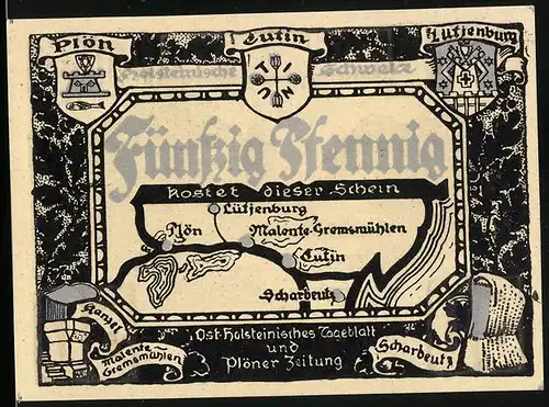 Notgeld Lütjenburg, 50 Pfennig, Hessenstein