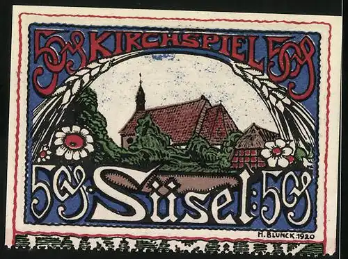 Notgeld Süsel 1920, 50 Pfennig, Kirchspiel