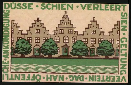 Notgeld Friedrichstadt Eid. 1921, 75 Pfennig, Fief u. Söbentig, Paluda-Nus-Haus