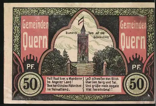 Notgeld Quern 1921, 50 Pfennig, Tag auf dem Scheersberg 25. Mai 1919