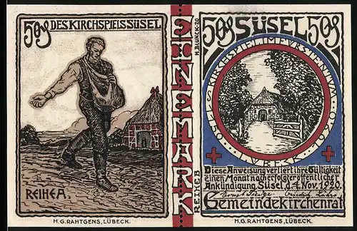 Notgeld Süsel 1920, 50 Pfennig, Kirchspiel