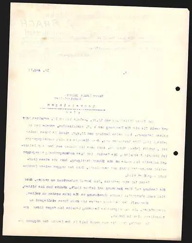 Rechnung Kleinblittersdorf 1914, A. Brach, Thonplatten- und Falzziegel-Fabriken, Hauptwerk und Filiale in Wittenberg