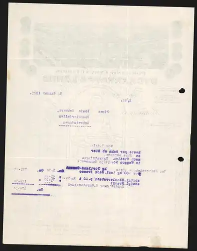 Rechnung Amöneburg b. Biebrich 1925, Dyckerhoff & Söhne, Portland-Cement-Fabrik, Betriebsansicht und Auszeichnungen