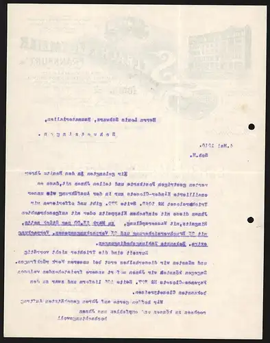 Rechnung Frankfurt a.M. 1916, Selbach & Geymeier, Bau-, Canalbau- & Wasserleitungs-Artikel, Geschäft & Musterausstellung