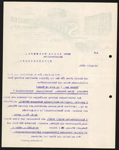 Rechnung Frankfurt a.M. 1916, Selbach & Geymeier, Bau-, Canalbau- & Wasserleitungs-Artikel, Geschäftshaus & Musterschau