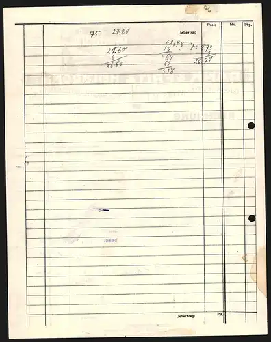 Rechnung Heilbronn a. N. 1928, Rank & Fritz, Textilwaren-Grosshandlung, Transportfahrzeuge am Betriebsgelände