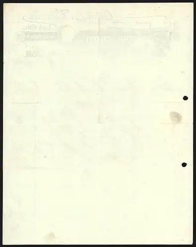 Rechnung Bruchsal 1908, Gebrüder Katzauer, Lack-, Kitt- & Farben-Fabrik, Blick aufs Betriebsgelände, Auszeichnung