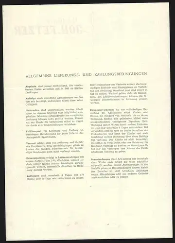 Rechnung Denkingen 1961, Joh. Fetzer, Möbelfabrik, PKW und LKW am Betriebsgelände