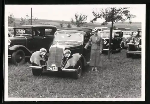 Fotografie Eckart, Hof i. Bayern, AutoMercedes Benz 170V (1936 /42), Kfz-Kennzeichen Dresden