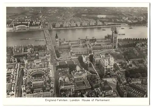 Fotografie London, Palace of Westminster, House of Parliament vom Zeppelin, Zeppelin-Weltfahrten