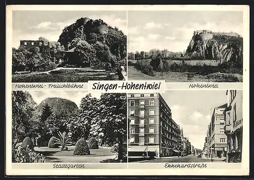 AK Singen-Hohentwiel, Ekkehardstrasse, Freilichtbühne, Stadtgarten