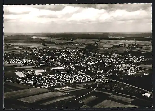AK Welzheim im Schwäbischen Wald, Ortsansicht vom Flugzeug aus