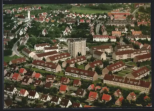 AK Itzehoe-Tegelhörn, Fliegeraufnahme von Ort und Hochhaus