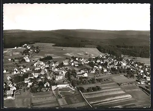 AK Dobel i. Schwarzwald, Ortsansicht vom Flugzeug aus