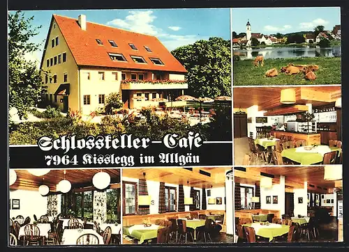 AK Kisslegg /Allg., Schlosskeller-Cafe Fam. Geissler, Ortsansicht