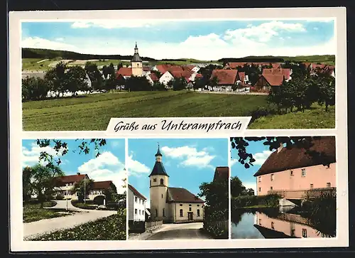 AK Unterampfrach, Kirche, Gesamtansicht, Brücke