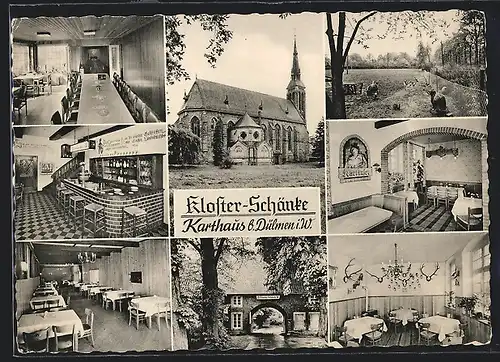 AK Karthaus bei Dülmen, Gasthaus Kloster-Schänke Th. Noll, Kirche