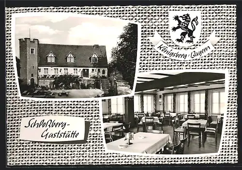 AK Königsberg / Bayern, Schlossberg-Gaststätte, Inh. Heinz Gareus