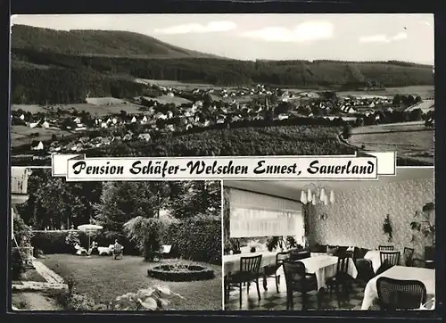 AK Kirchhundem, Welschen Ennest, Pension A. Schäfer, Gesamtansicht