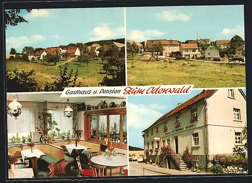 AK Schannenbach, Gasthaus und Pension Zum Odenwald, Ortspartie