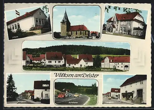 AK Völksen am Deister, Bahnhof, Breslauerstrasse, Langestrasse