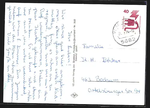 AK Valbert am Ebbegebirge, Ortsansicht aus der Vogelschau