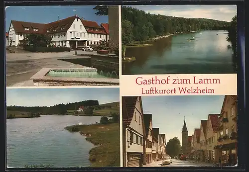 AK Welzheim, Gasthof zum Lamm, Strassenpartie