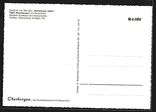 AK Oberbergen /Kaiserstuhl, Gasthof-Weingut Schwarzer Adler