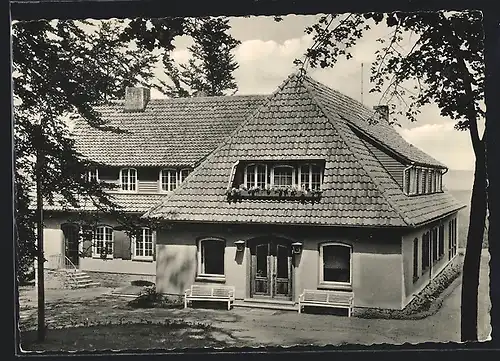 AK Ostercappeln bei Osnabrück, Ev.-luth. Sprengelheim aus der Vogelschau