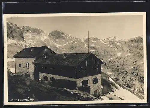 AK Simonyhütte, Berghütte aus der Vogelschau