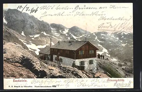 AK Simonyhütte, Berghütte mit Dachstein-Panorama