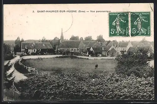 AK Saint-Maurice-sur-Huisne, Vue panoramique