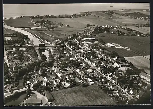 AK Brunsbüttelkoog, Ortsansicht vom Flugzeug aus