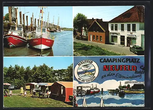 AK Neufeld /Elbmündung, Gasthaus zur Börse, Campingplatz Zur Elbmündung