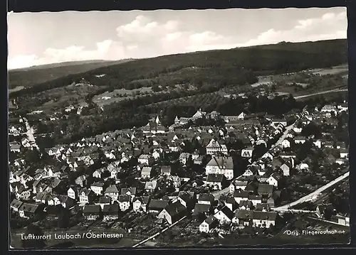 AK Laubach /Oberhessen, Fliegeraufnahme vom Ort