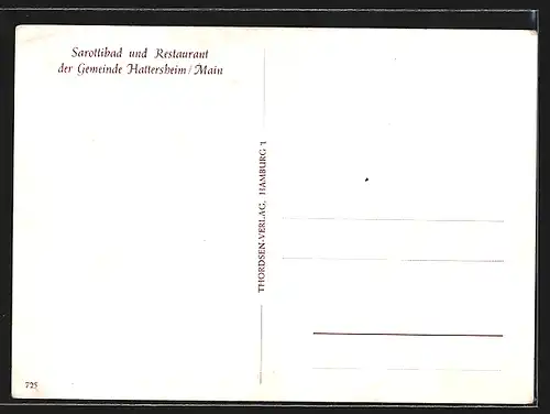 AK Hattersheim /Main, Sarottibad und Restaurant der Gemeinde
