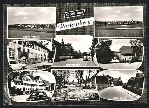 AK Rockenberg, Schlossstrasse, Kath. Kirche, Marienschloss-Vorhof