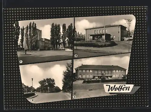 AK Wolfen, Theater der Werktätigen, Leipziger Strasse, Bahnhof, Kino